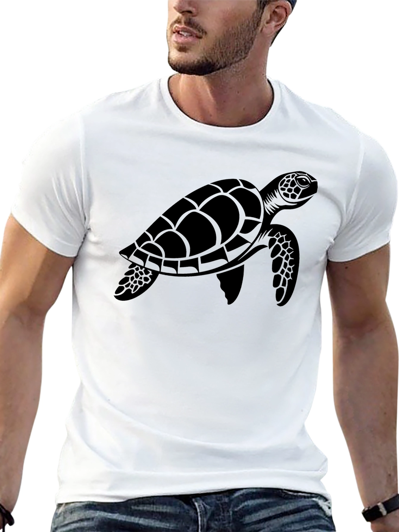 Black Turtle Graphic Tee - Casual Comfort