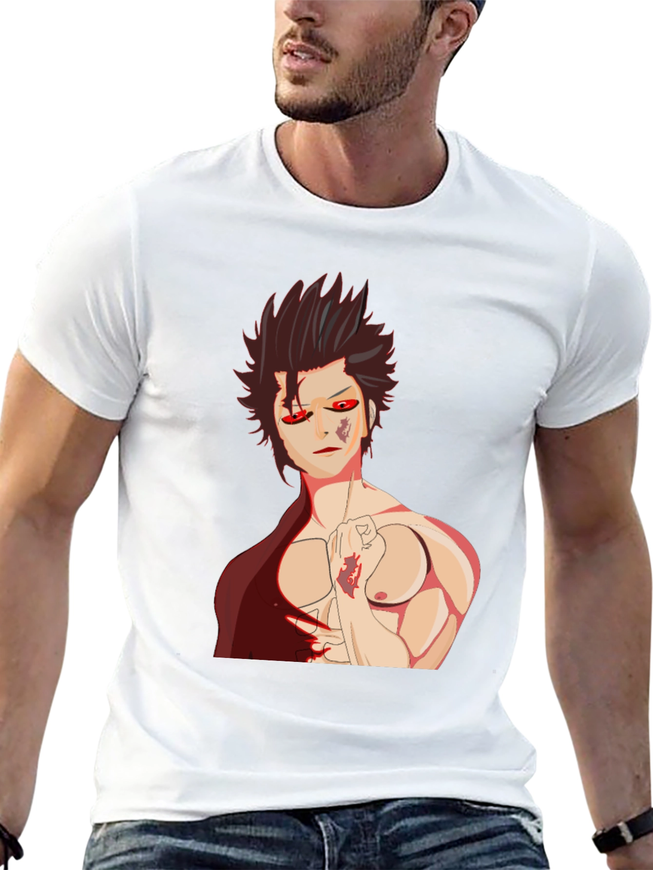 Anime Graphic Tee: Bold Style Black T-Shirt