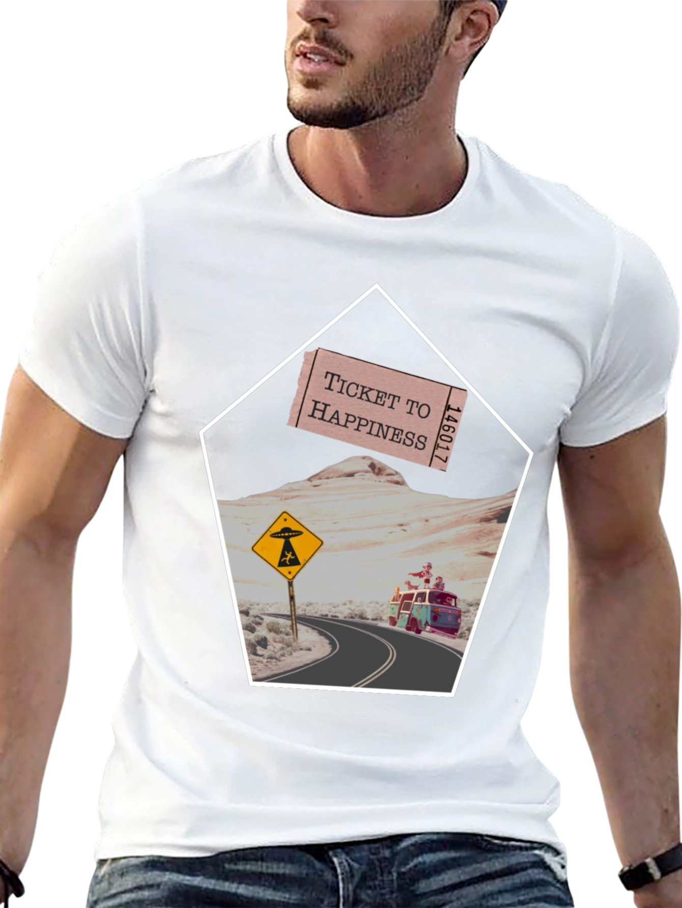 Ticket to Happiness Graphic Tee - Road Trip Design