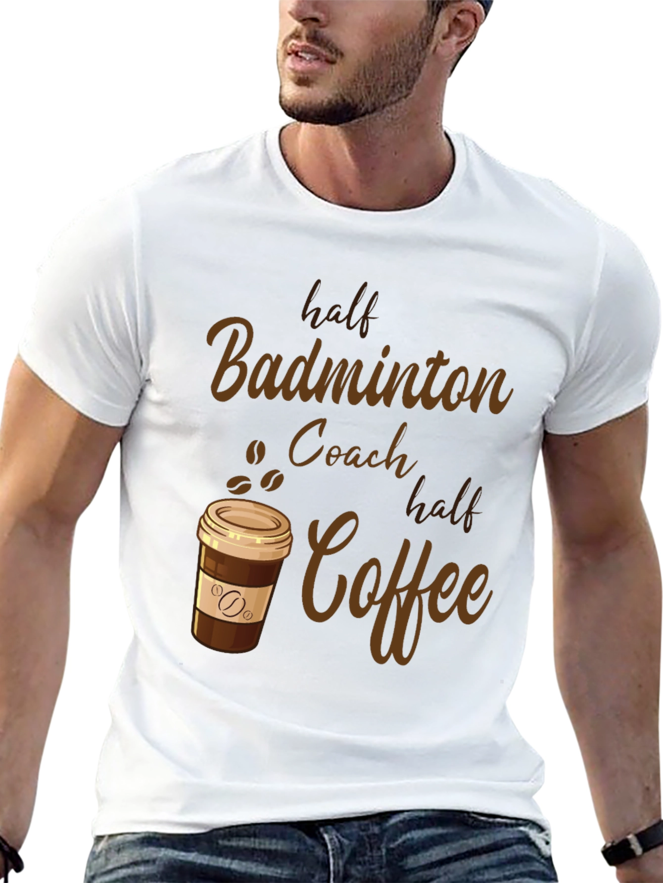 Badminton Coach & Coffee Graphic Tee