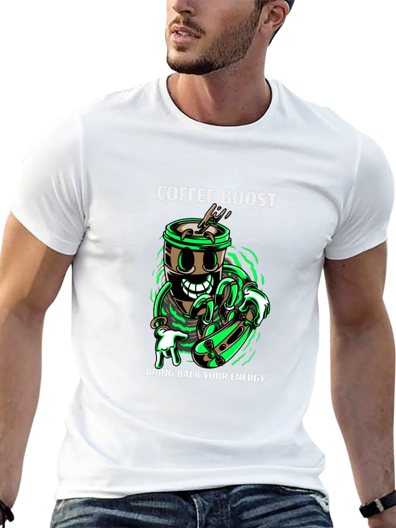Coffee Boost Graphic T-Shirt - Energy Recharge