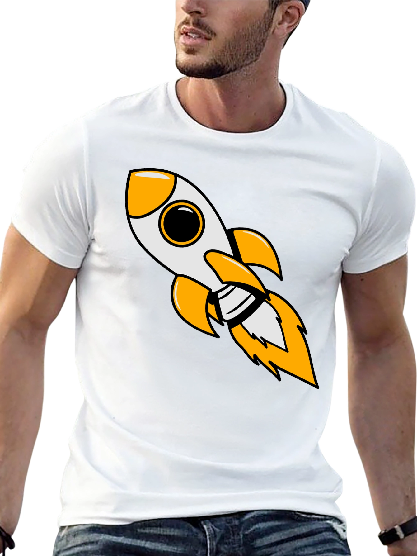 Rocket Blast Mens Black Graphic Tee