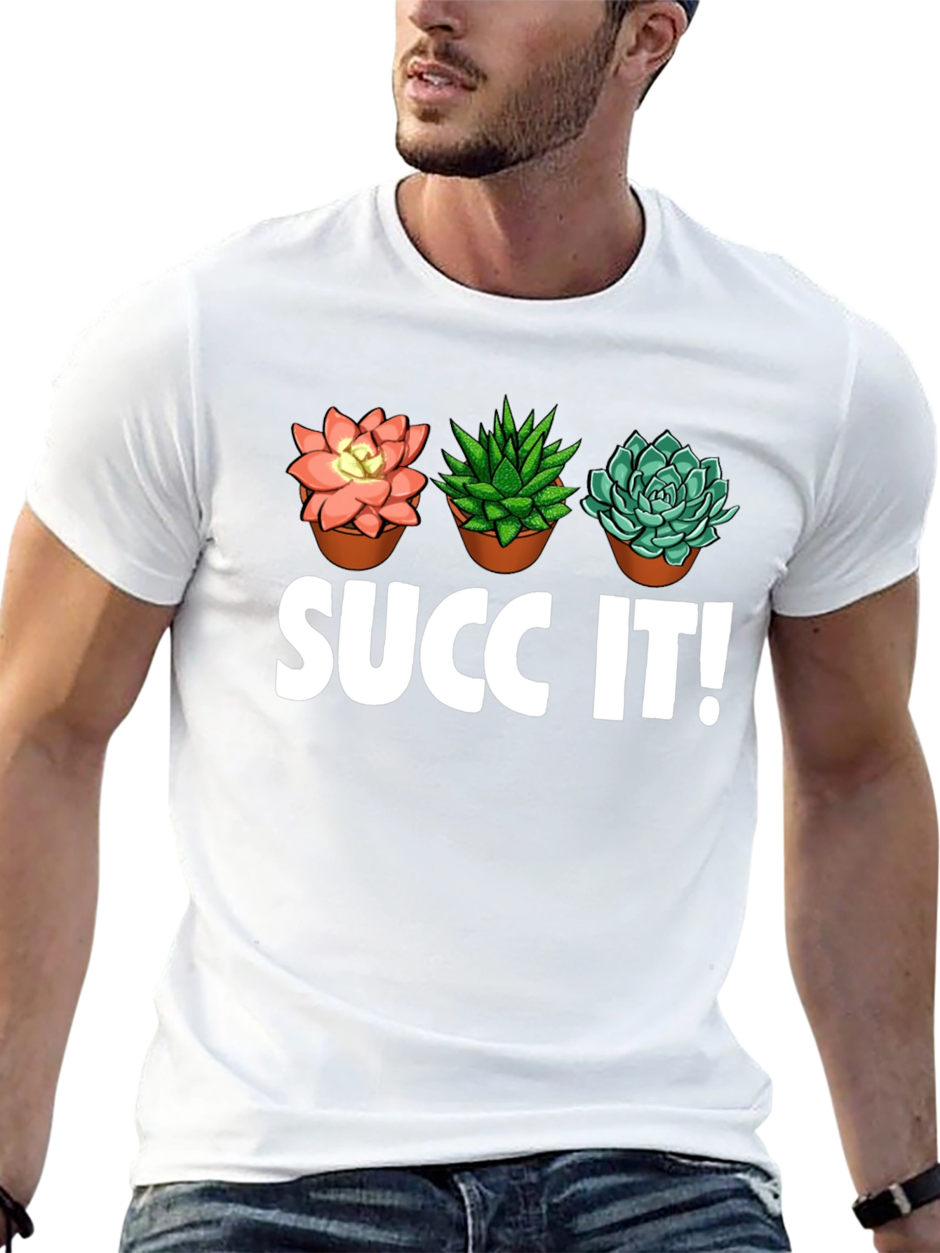 Succ It! Succulent Plant Graphic T-Shirt - Unique Design