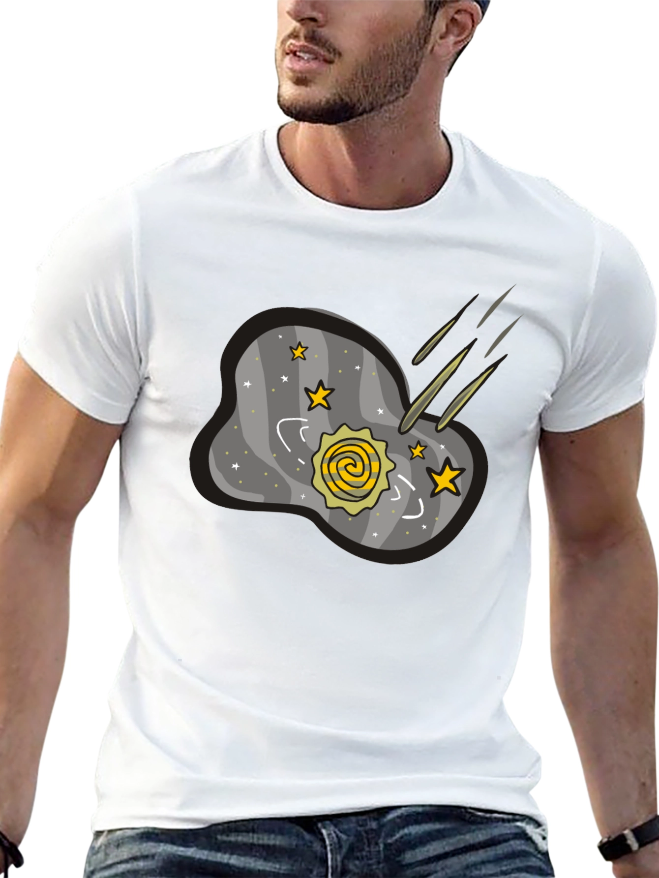 Galaxy Comet Graphic Black T-Shirt
