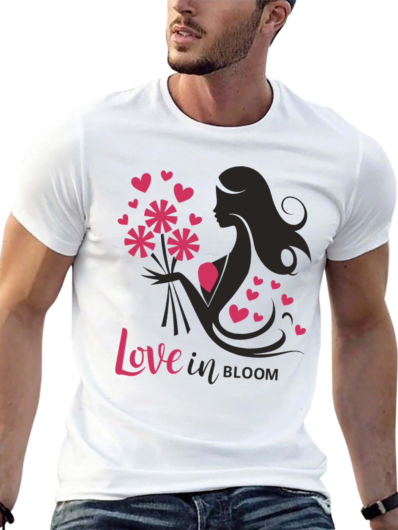 Love in Bloom Graphic Tee - Black