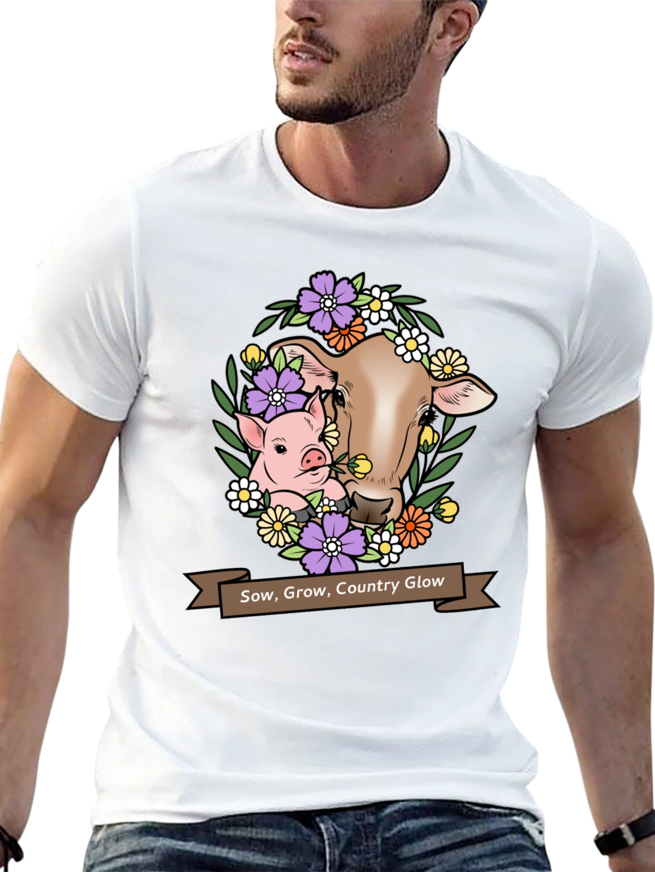 Sow Grow Country Glow Animal Graphic T-Shirt