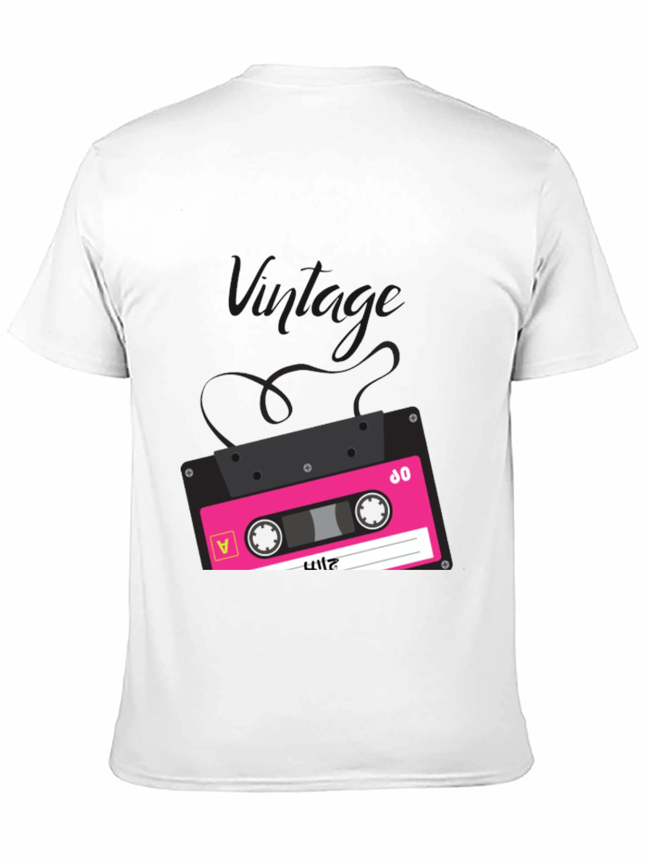 Retro Cassette Tape Graphic T-Shirt - Black