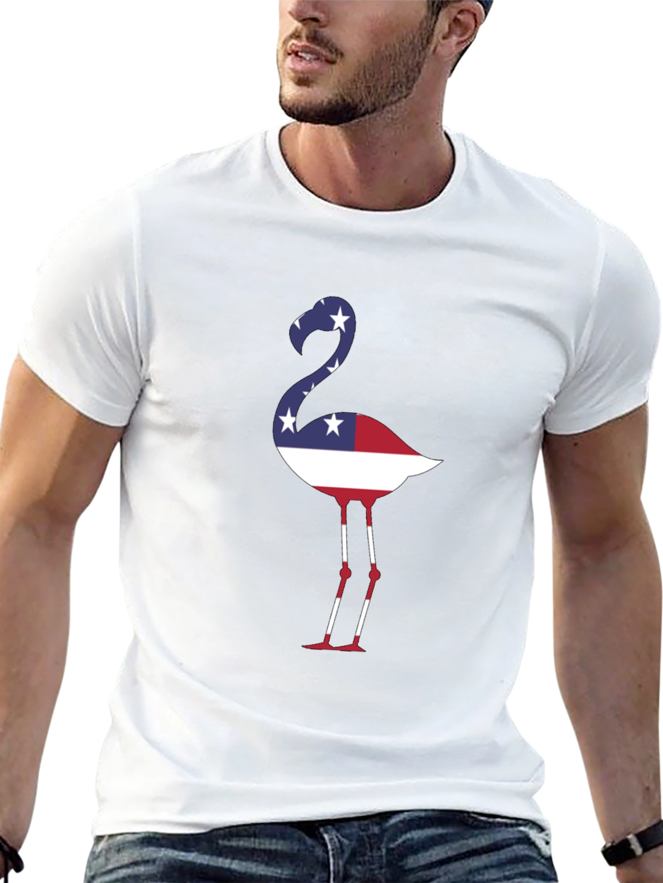 American Flag Flamingo Graphic Tee