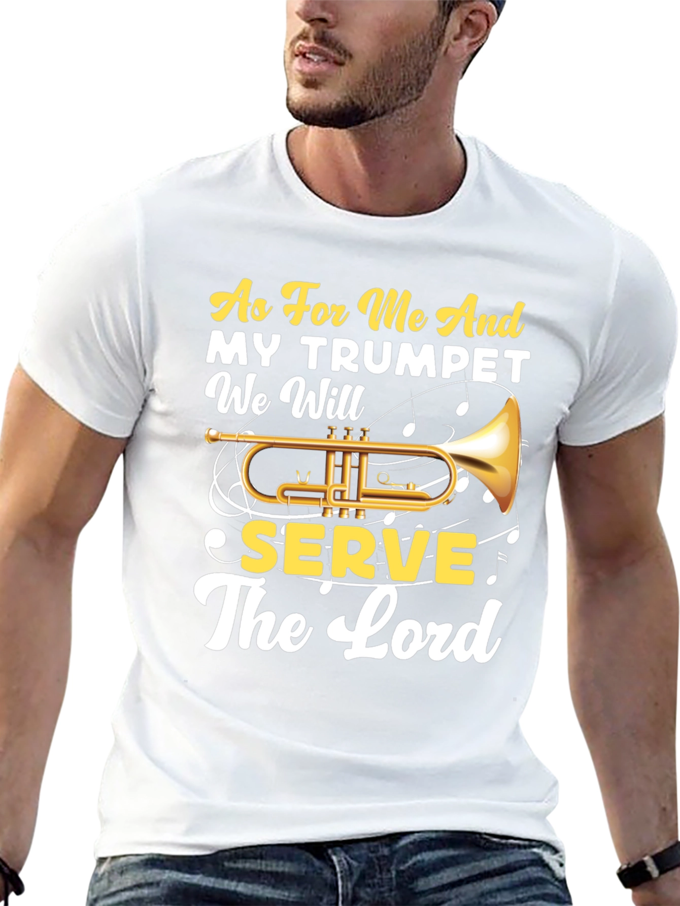 Trumpet & Faith T-Shirt - Serve The Lord