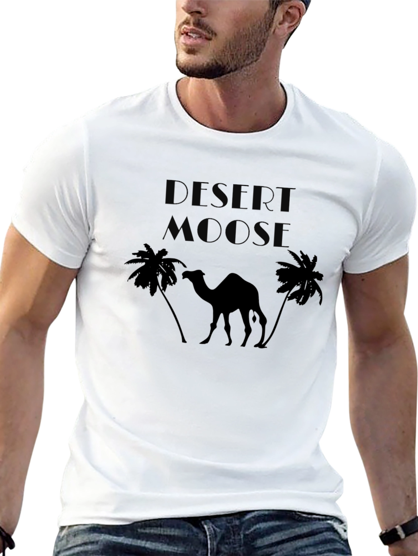 Desert Moose Graphic Tee - Black Cotton