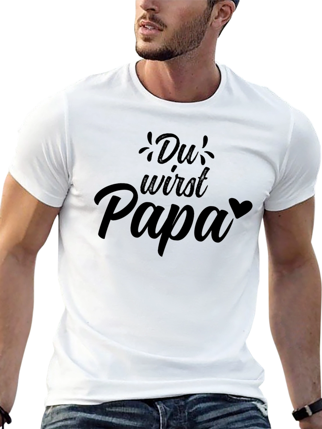 Du Wirst Papa T-Shirt - New Dad Announcement Tee