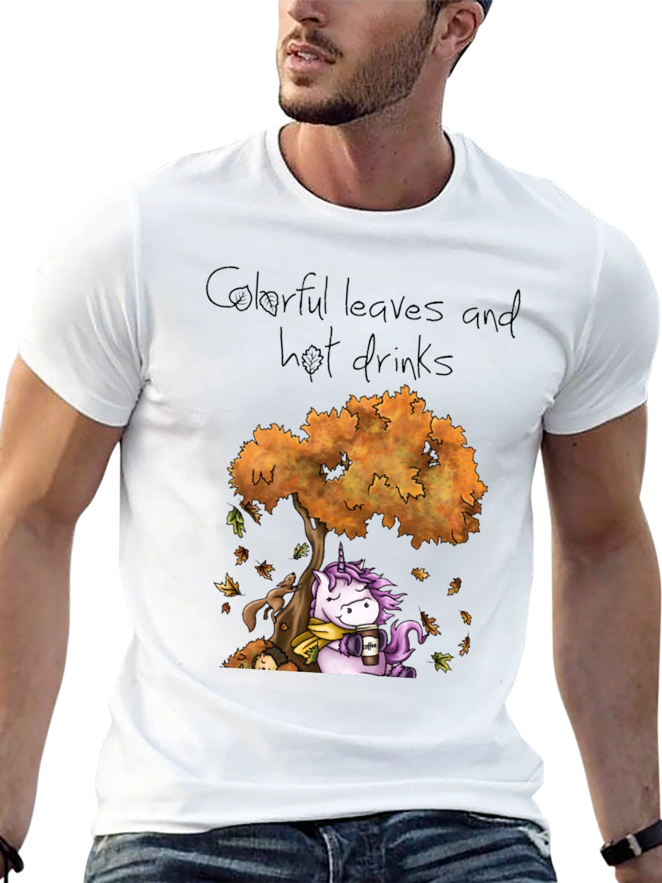 Fall Unicorn Coffee T-Shirt