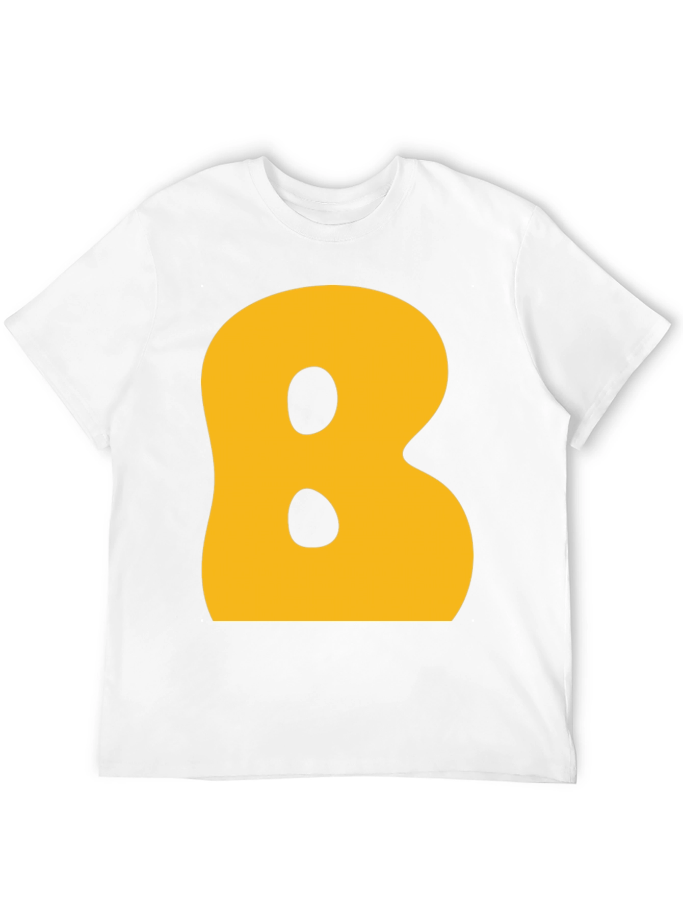 Letter B Graphic T-Shirt - Black Cotton Blend