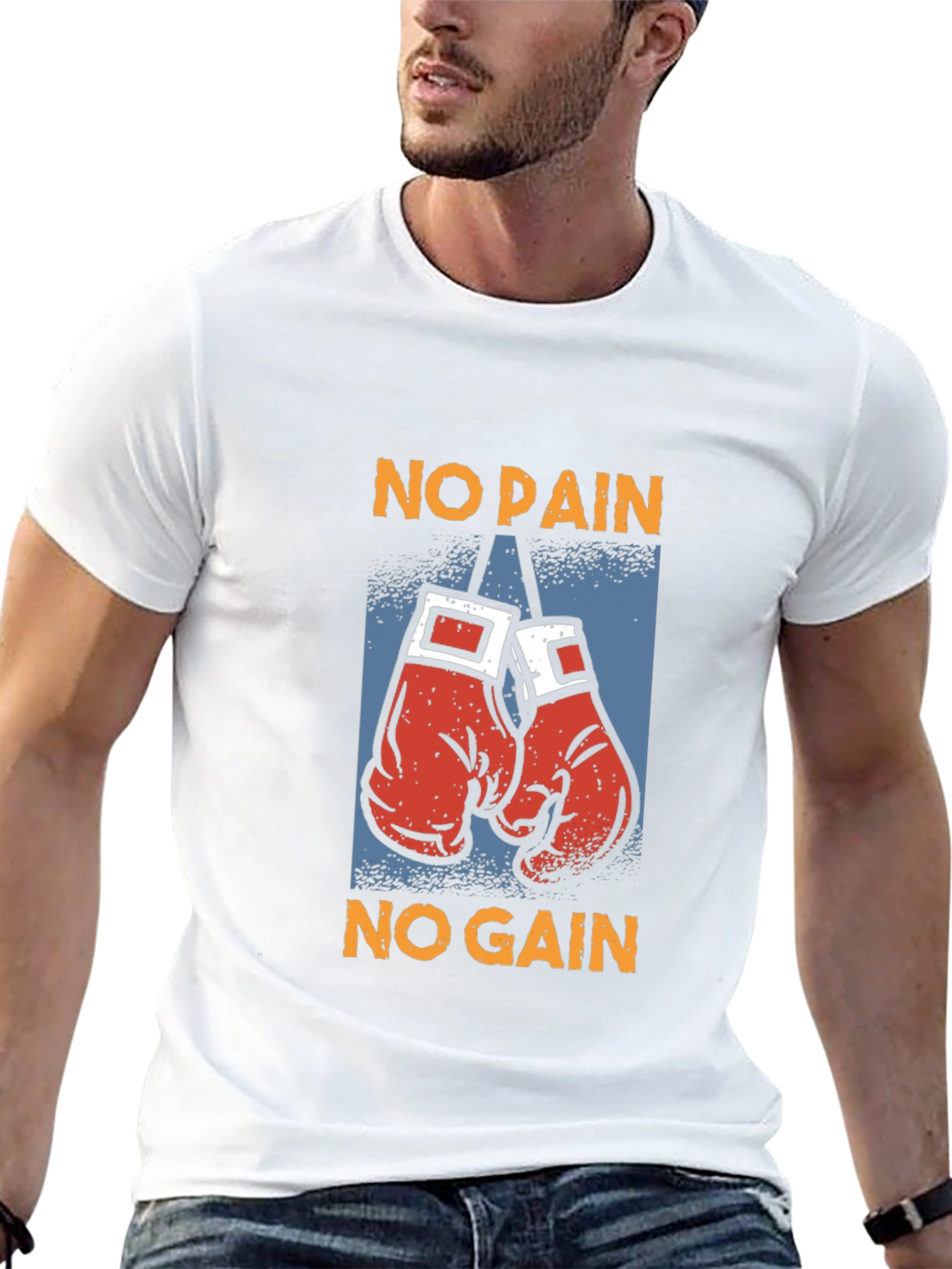 No Pain No Gain Boxing Gloves Graphic Tee