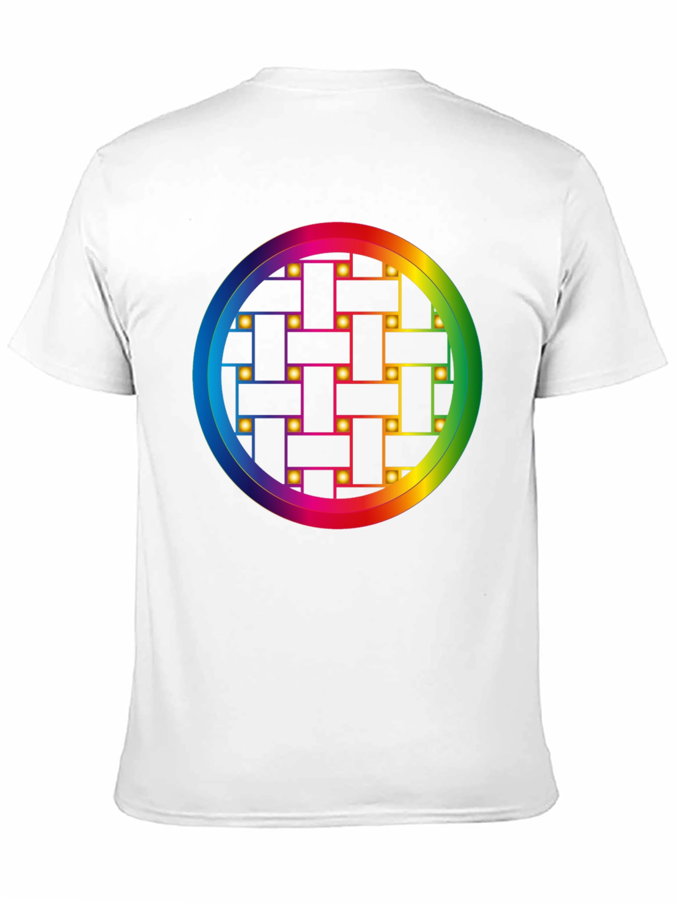 Rainbow Weave Circle Graphic T-Shirt