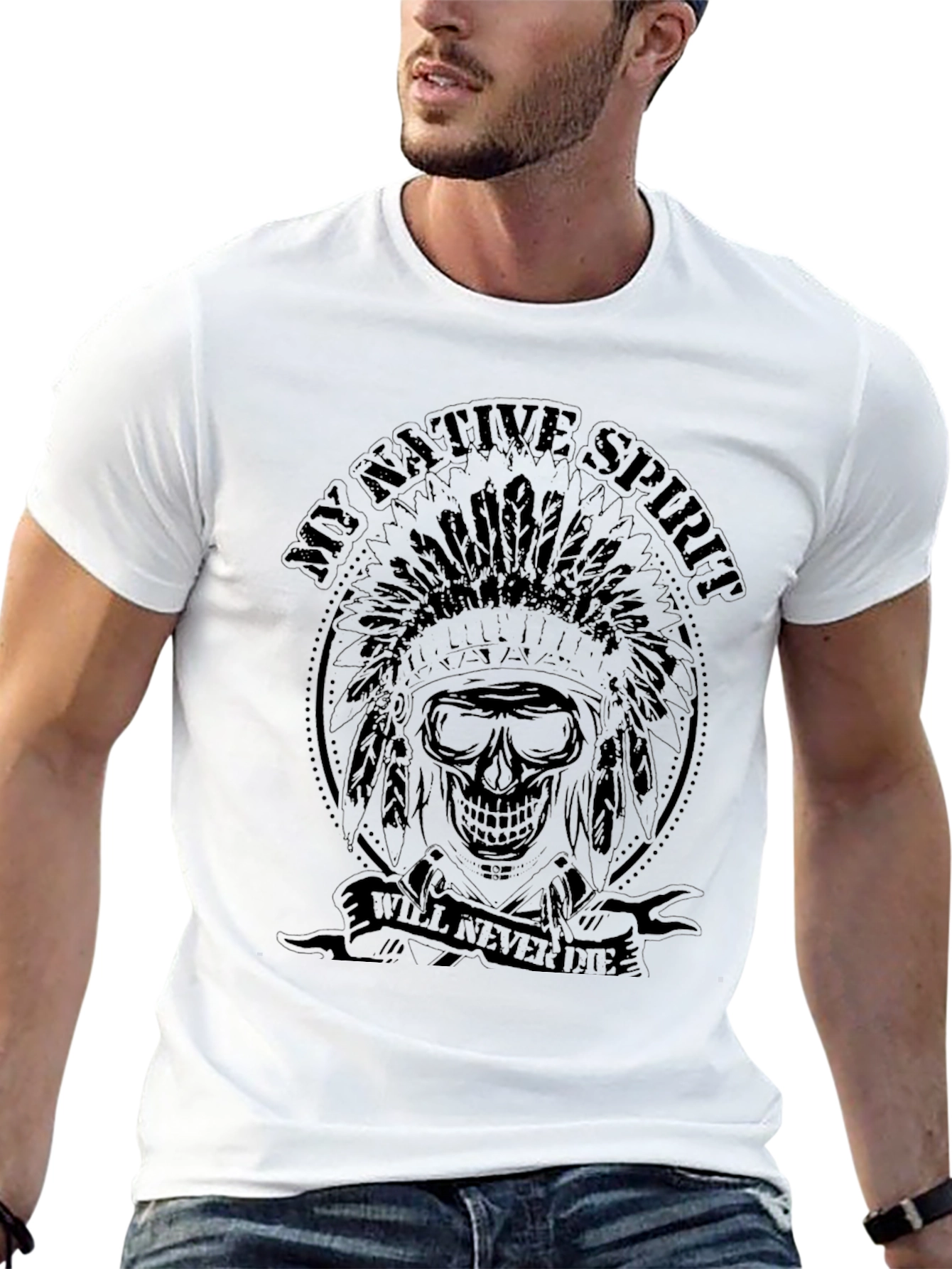 Native Spirit Skull Graphic Tee