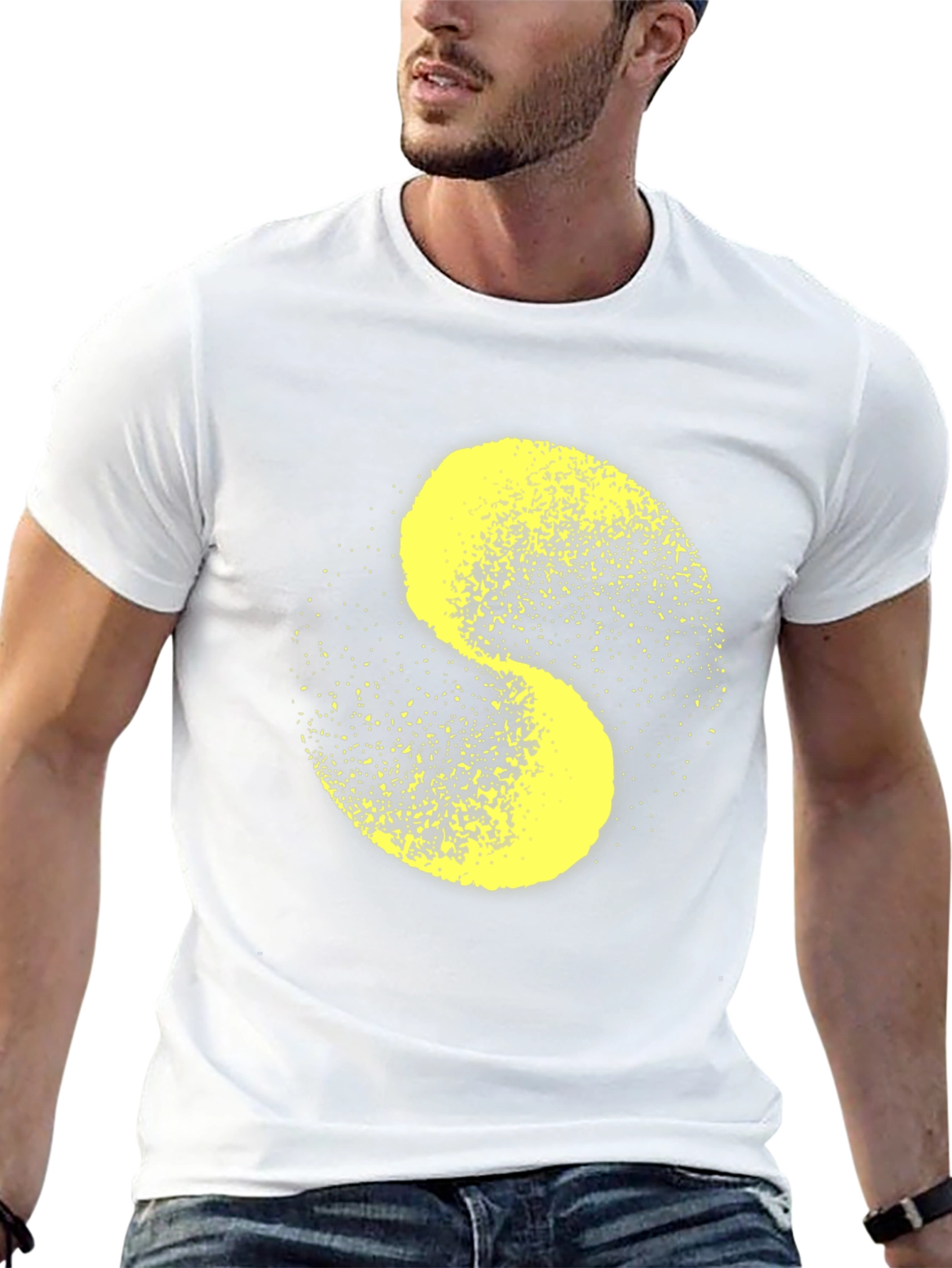 Abstract S-Shaped Graphic Tee