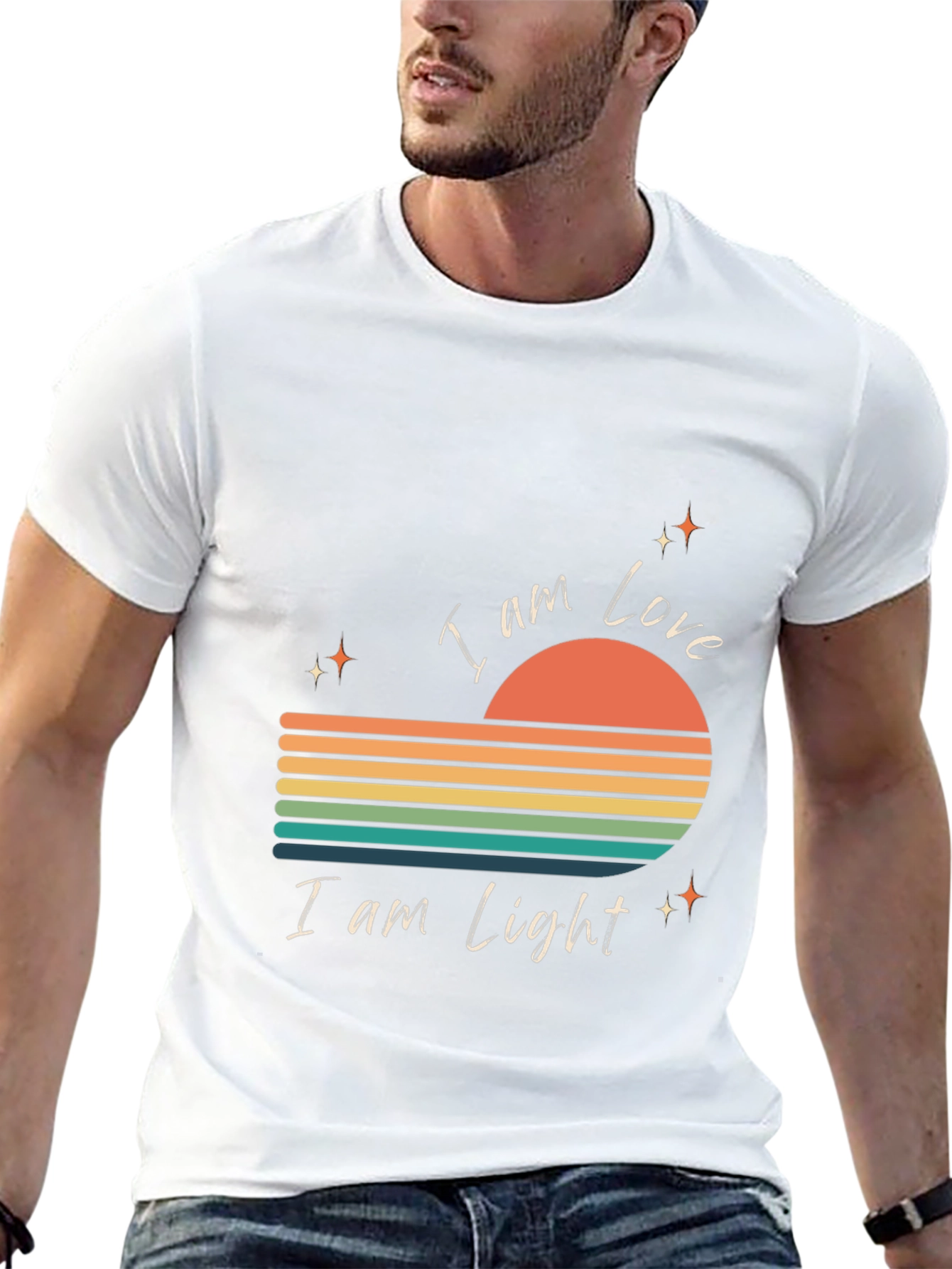 I Am Love I Am Light Retro Graphic Tee