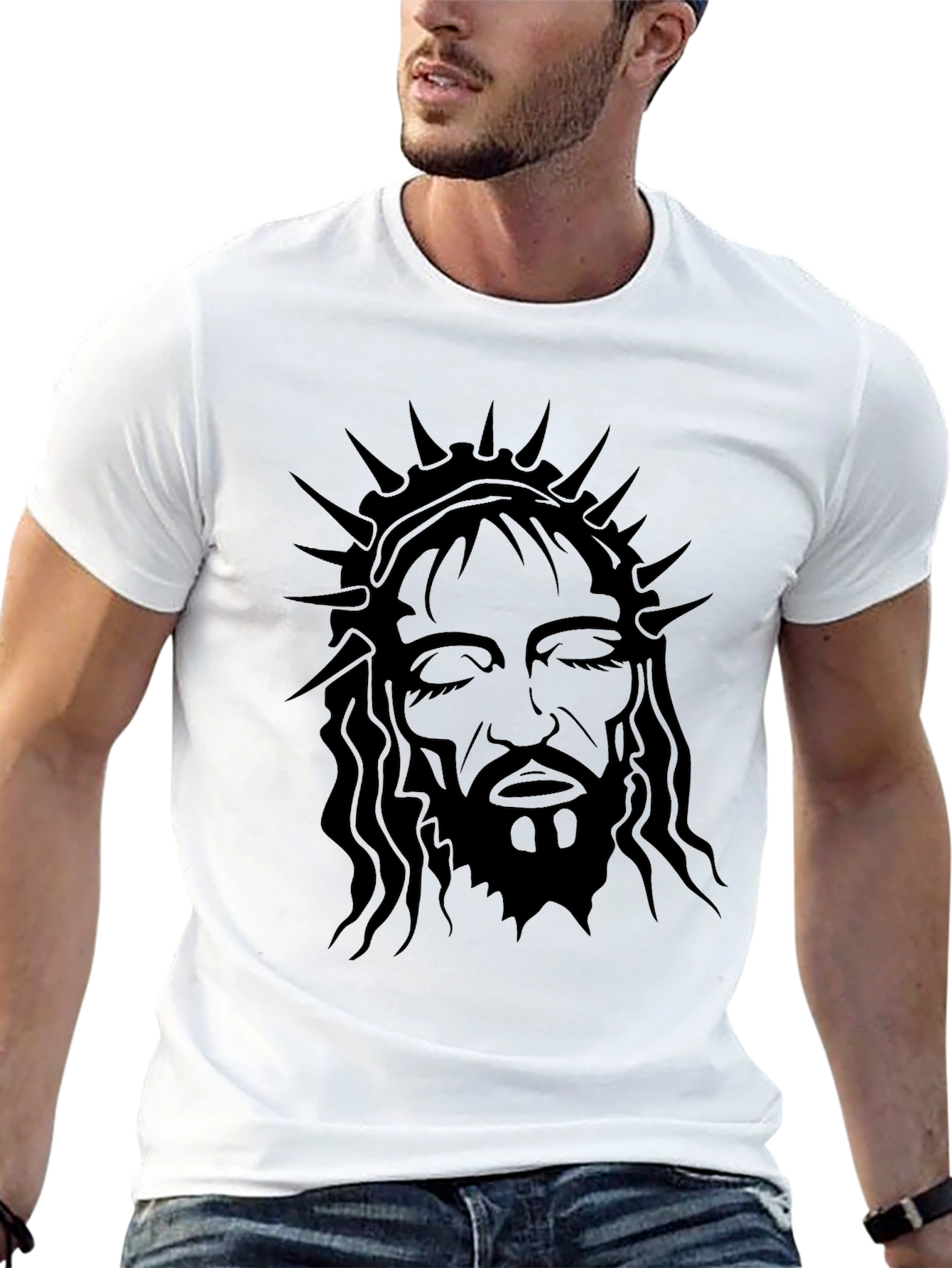 Black Jesus Crown Graphic Tee