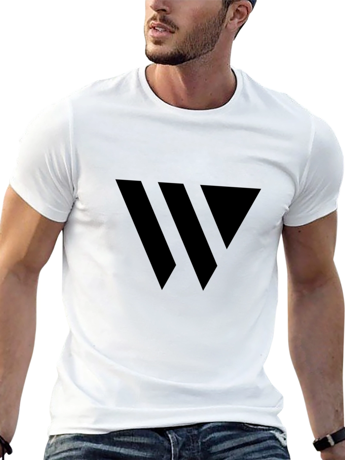 Black Geometric Logo T-Shirt - Modern Casual Wear
