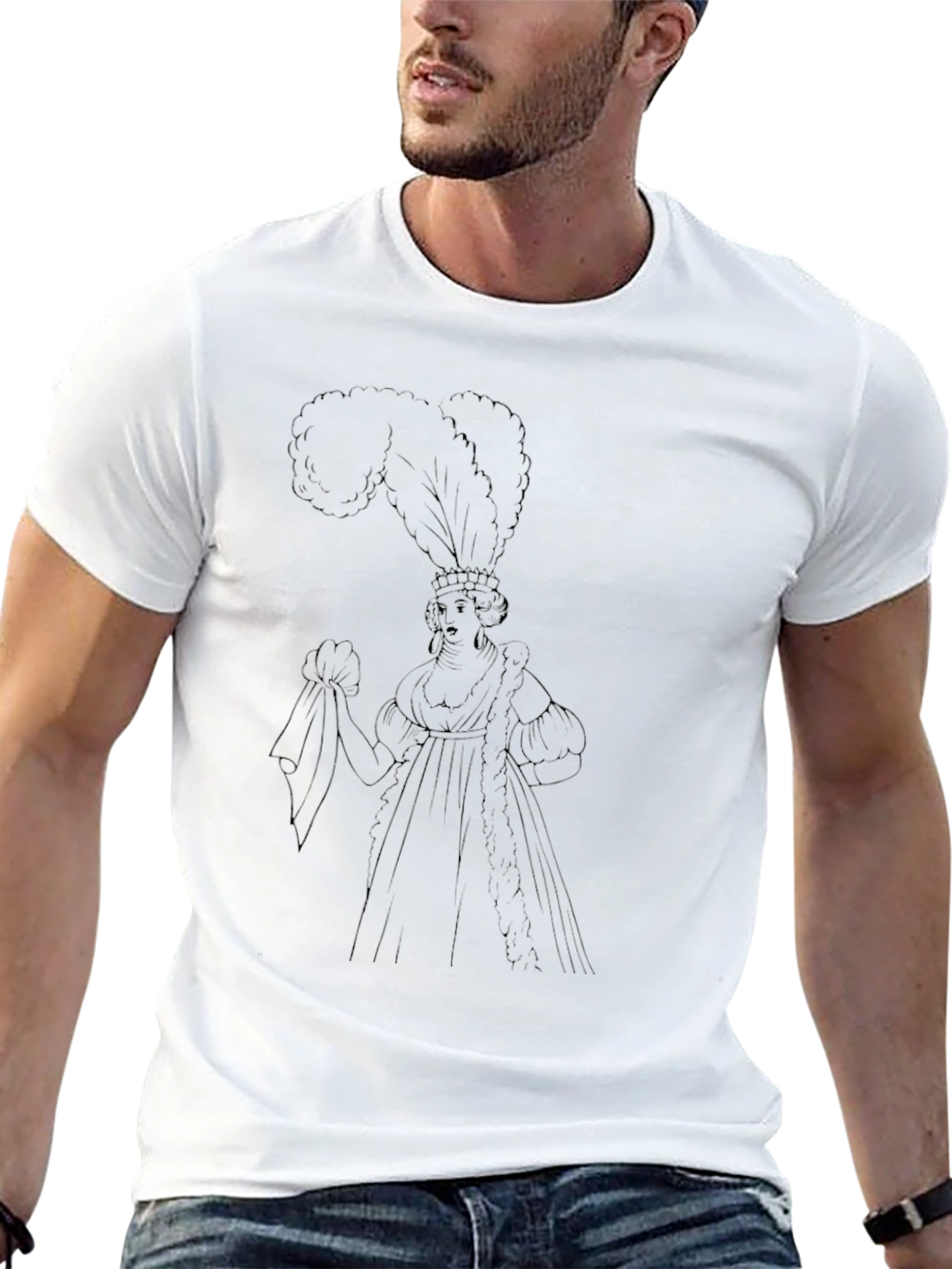Feathered Lady Graphic Tee - Unisex Black T-Shirt