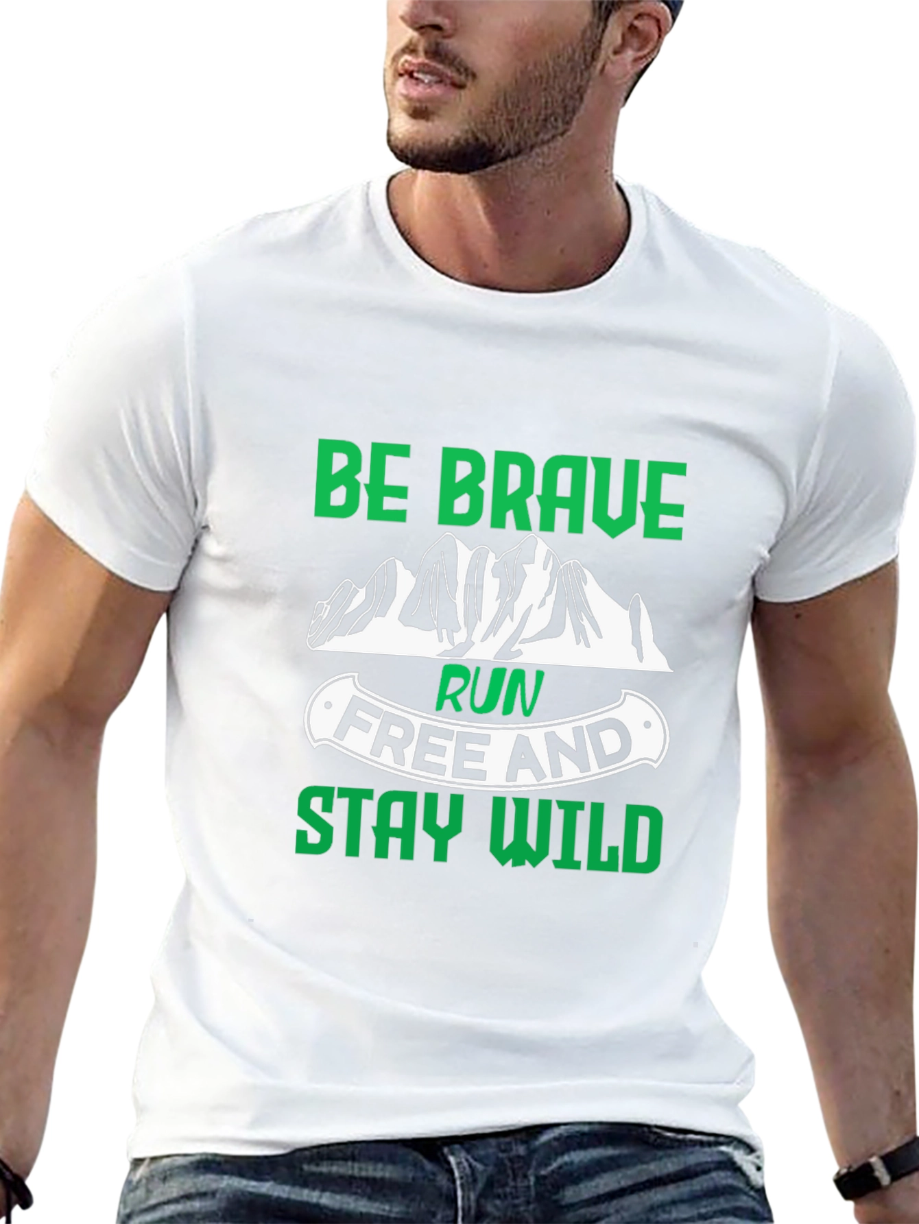 Be Brave Run Free and Stay Wild Black T-Shirt