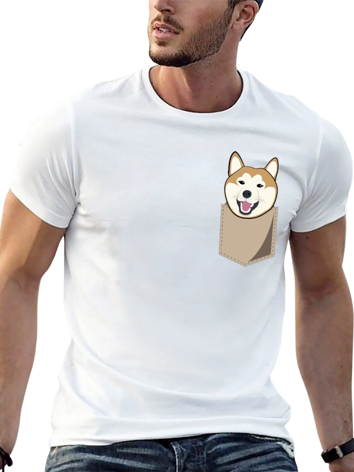 Shiba Inu Pocket T-Shirt - Funny Dog Graphic Tee