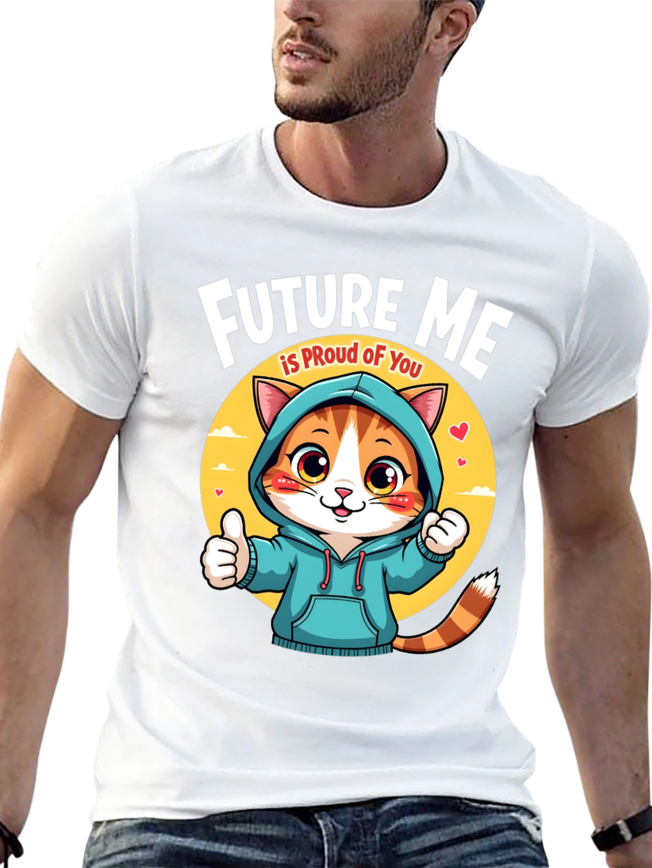 Future Me is Proud Cat Graphic T-Shirt