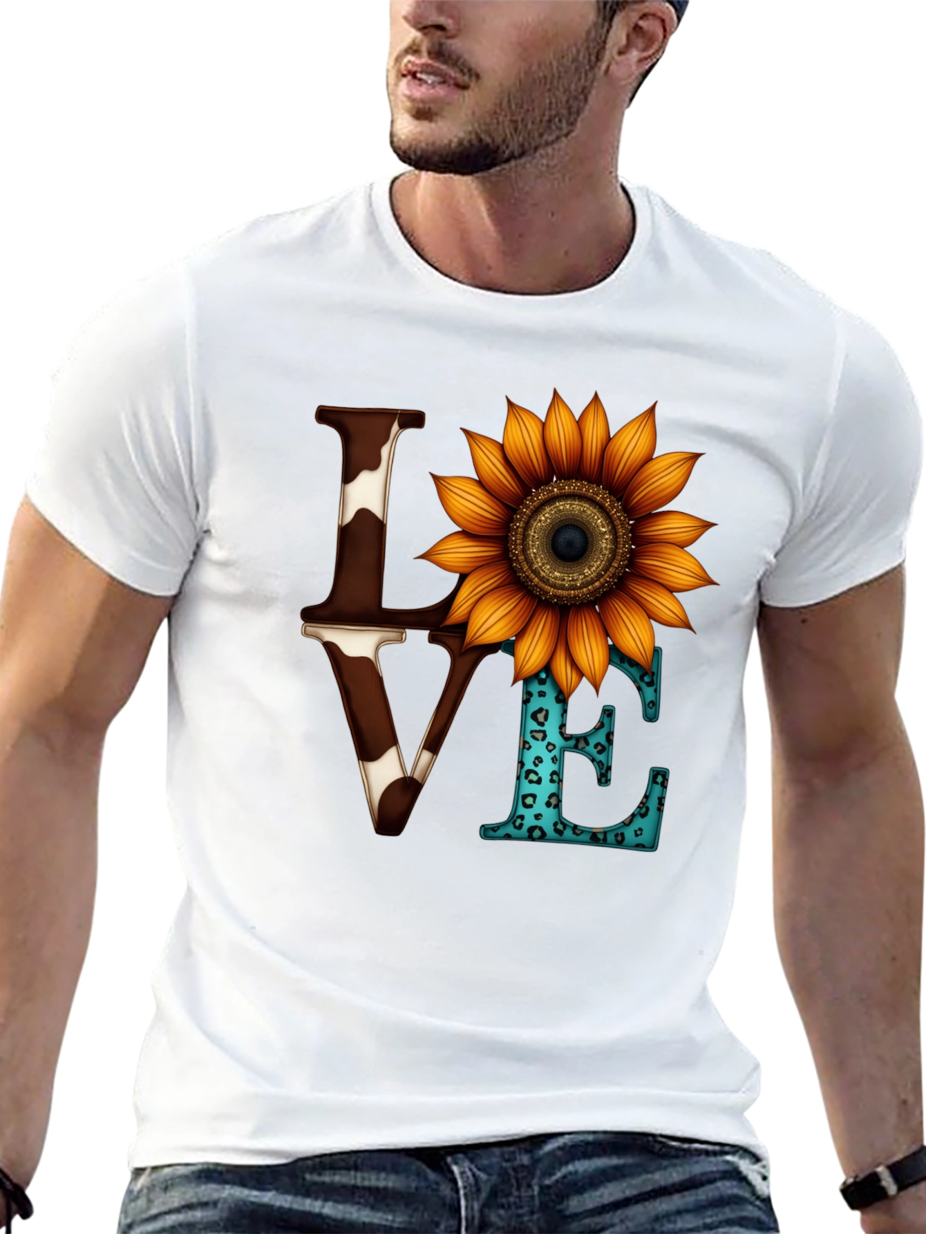 Love Sunflower Graphic Tee - Western Style