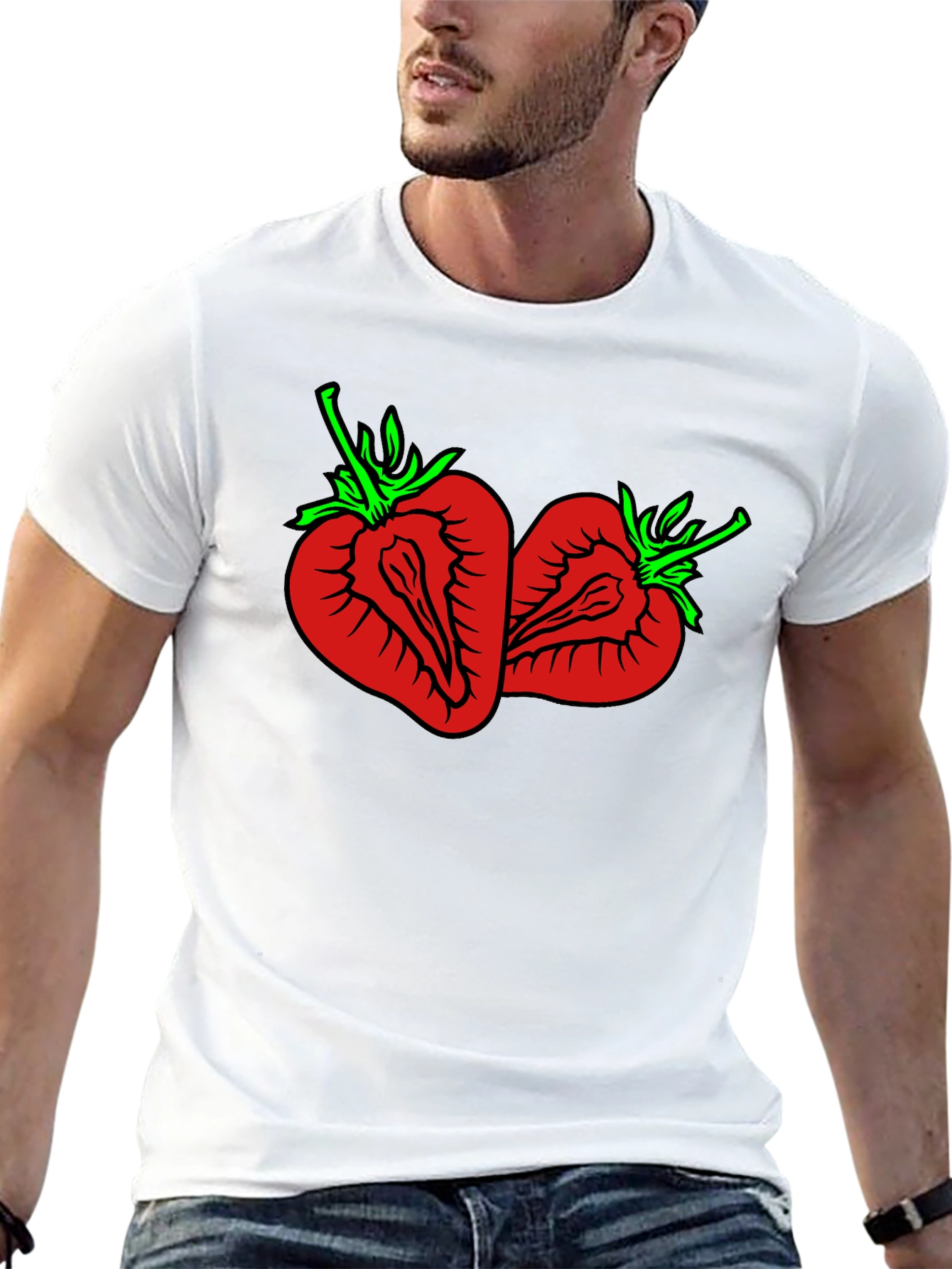 Strawberry Graphic Tee - Unisex Black T-Shirt