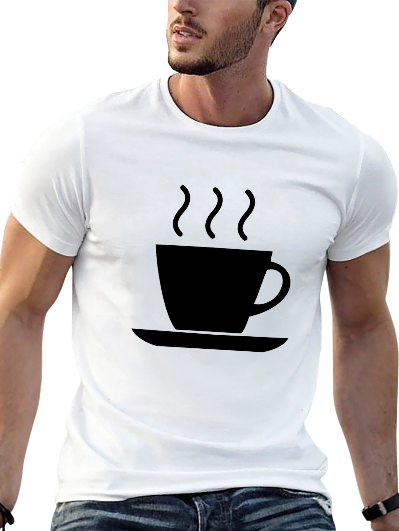 Coffee Cup Graphic Black T-Shirt - Stylish Casual Wear