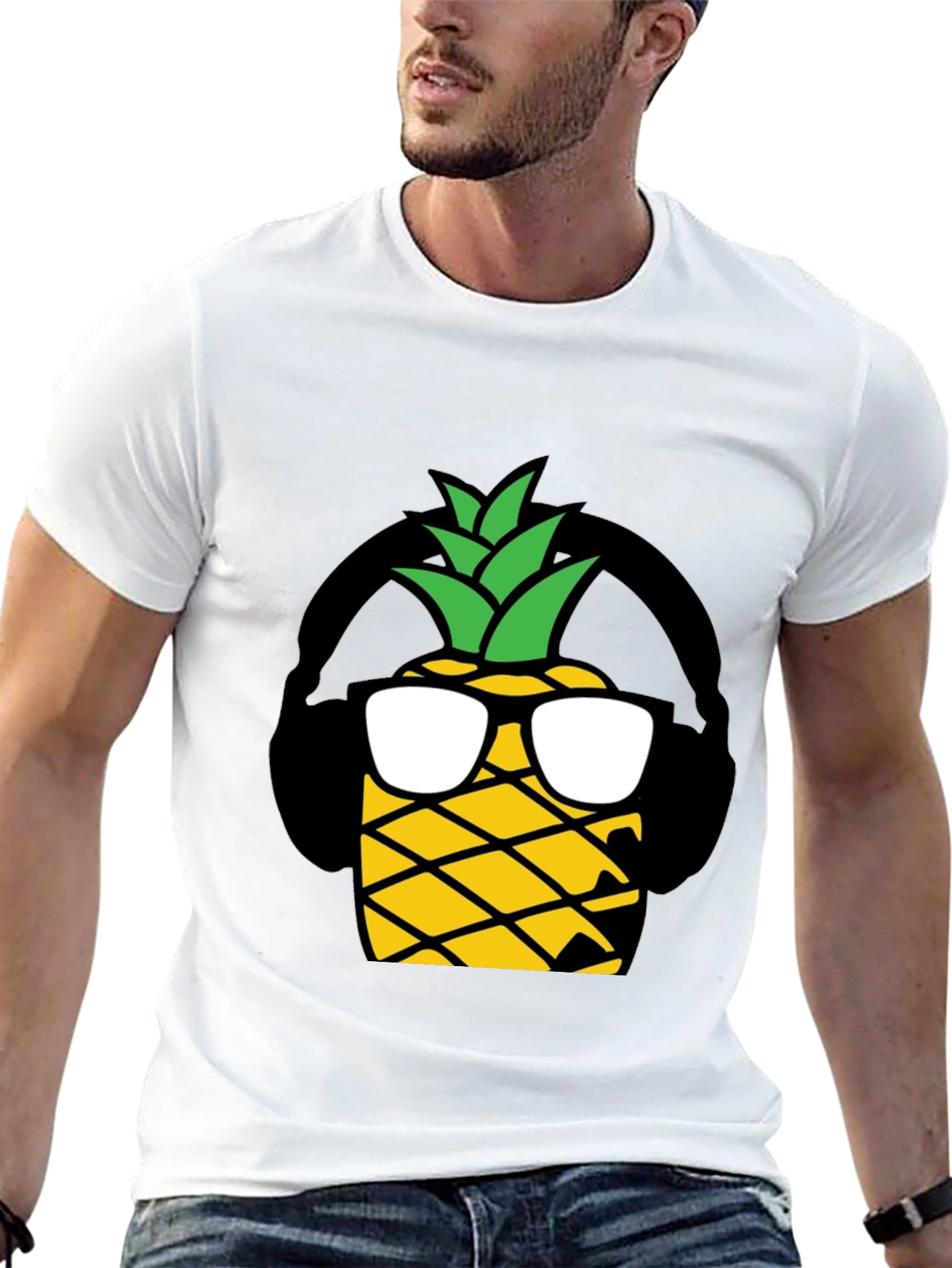Cool Pineapple Graphic T-Shirt - Black