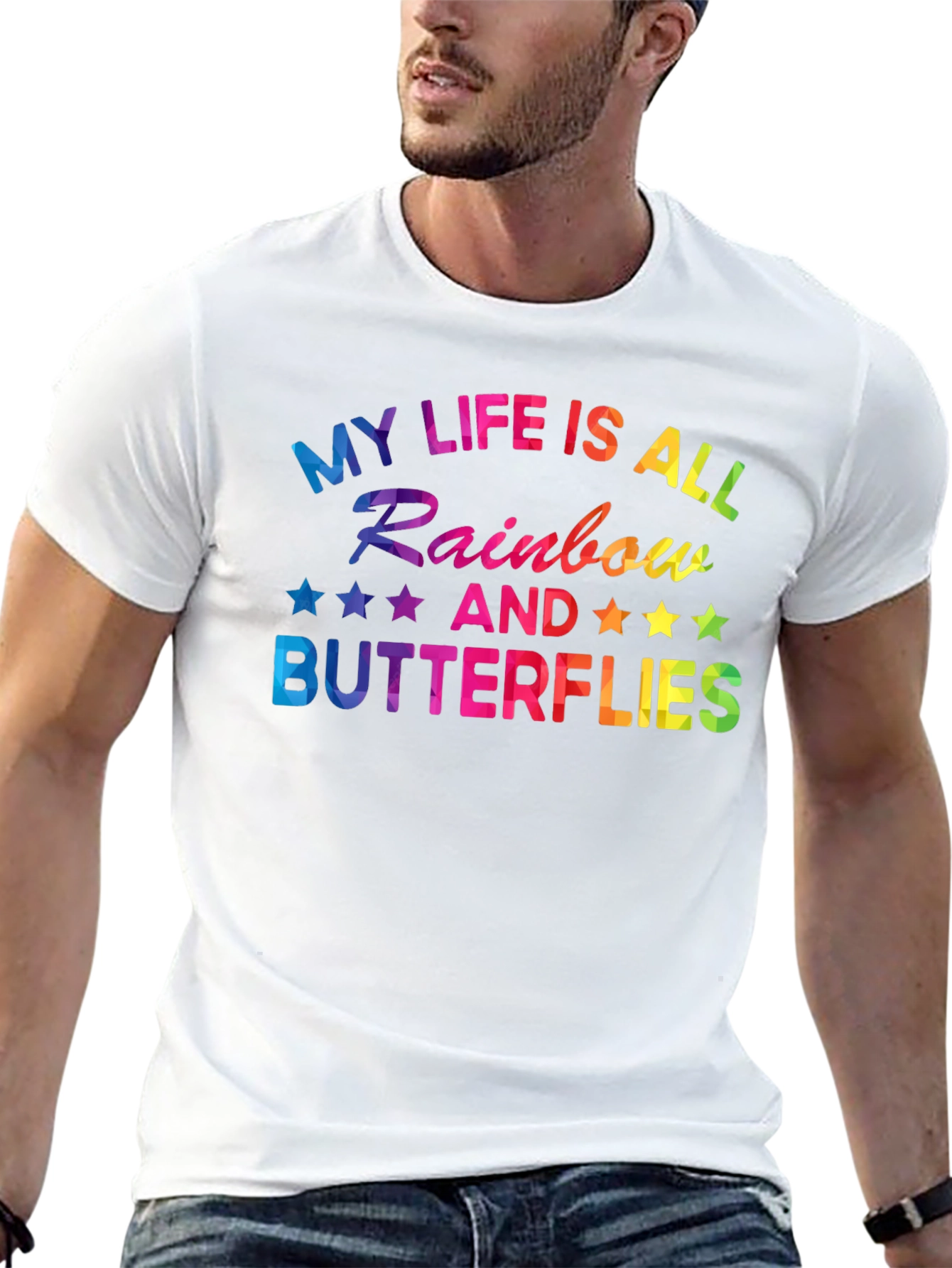 Rainbow Butterflies Graphic T-Shirt