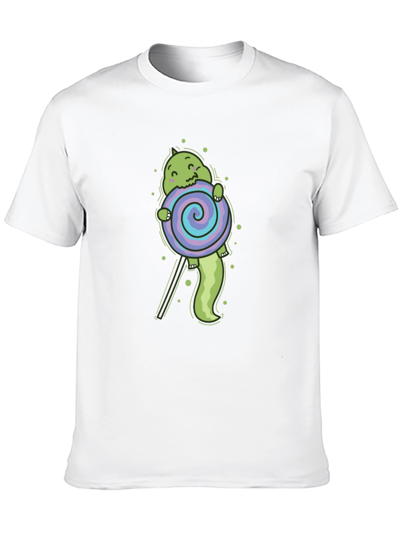 Cartoon Dinosaur Lollipop Graphic T-Shirt