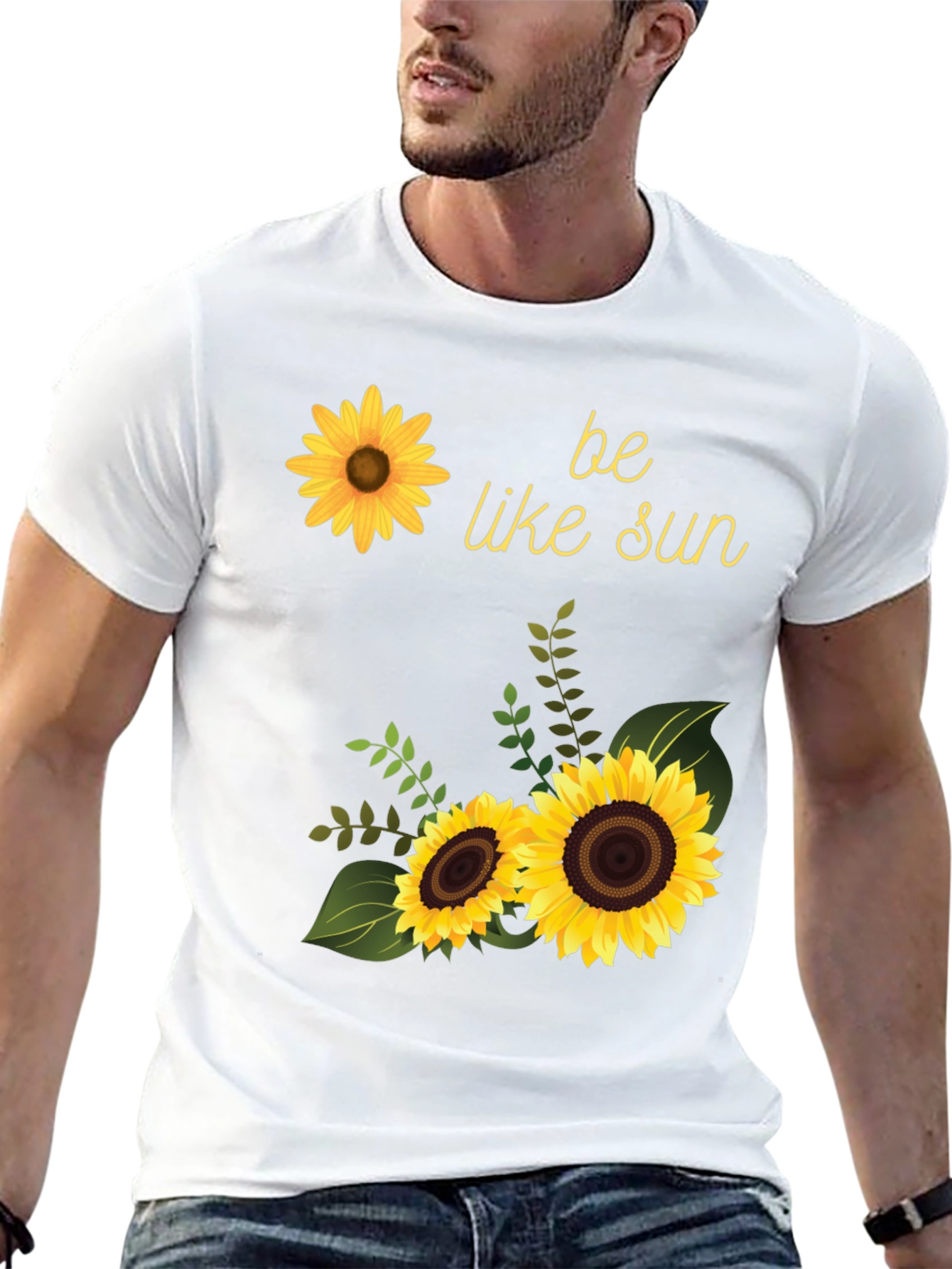 Sunflower Graphic Tee - Be Like Sun Black T-Shirt