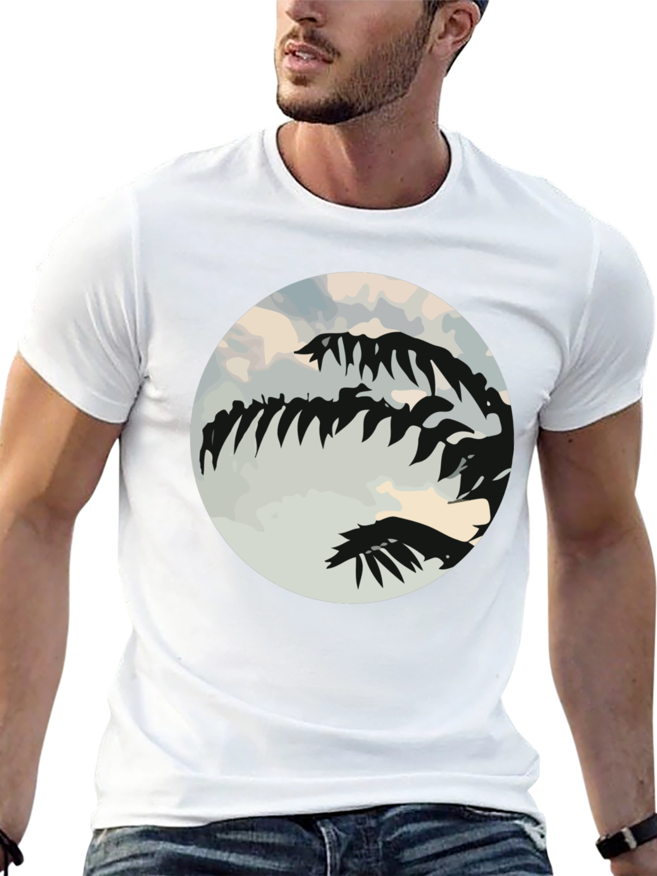 Tropical Palm Tree Silhouette Black Graphic Tee