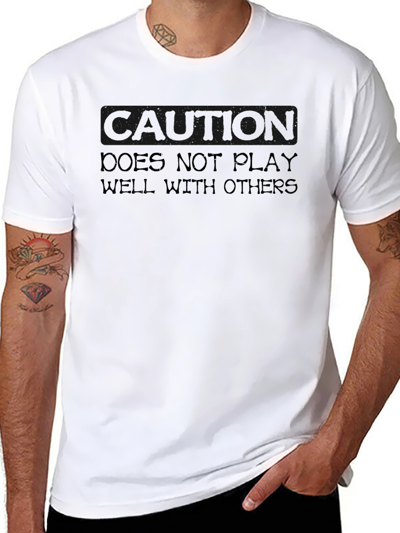 Caution T-Shirt - Does Not Play Well With Others