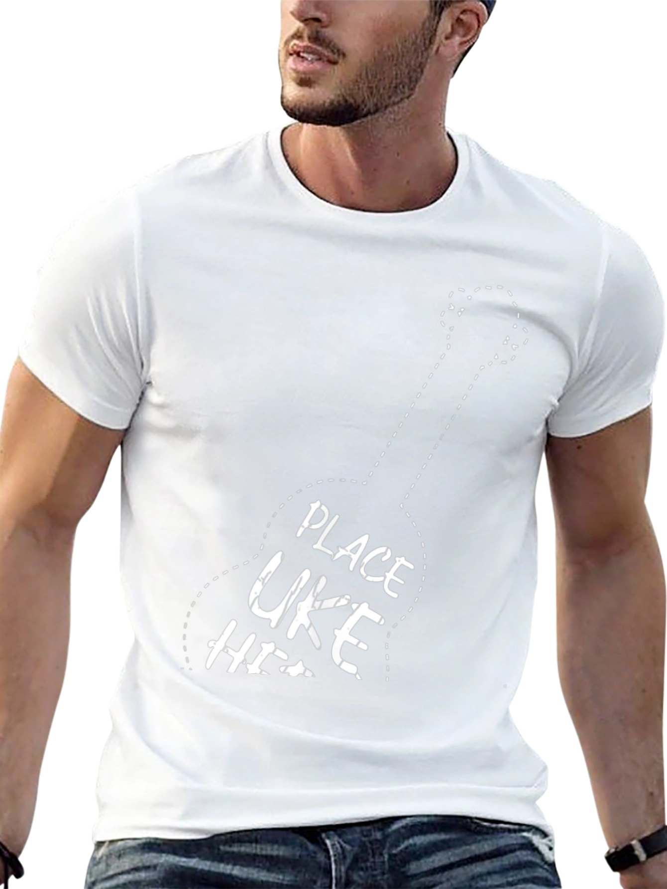 Ukulele Player T-Shirt - Place Uke Here Graphic Tee