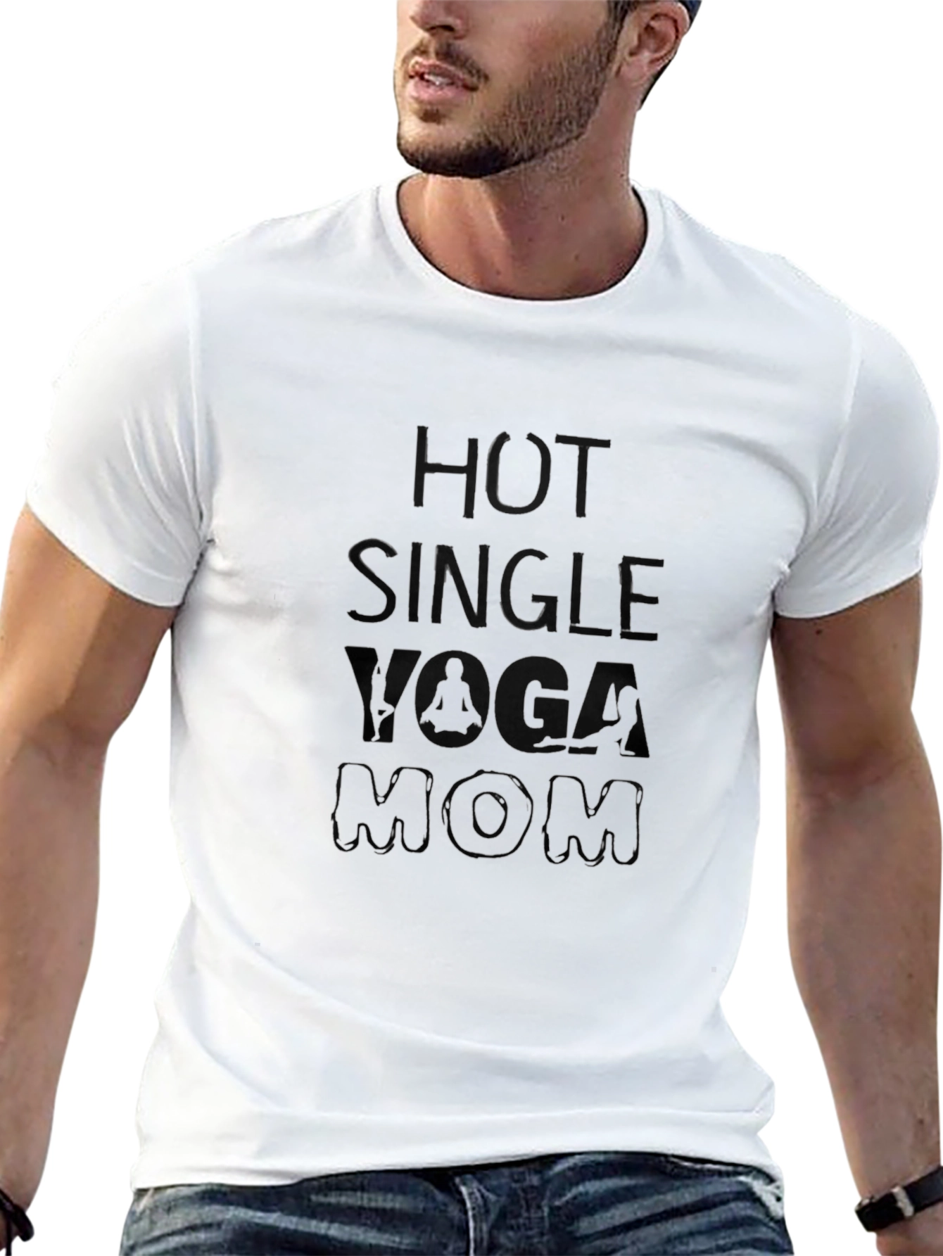 Hot Single Yoga Mom Black Graphic Tee