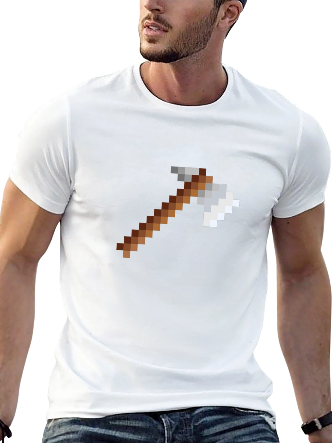 Pixel Axe Graphic Tee - Minecraft Style Shirt