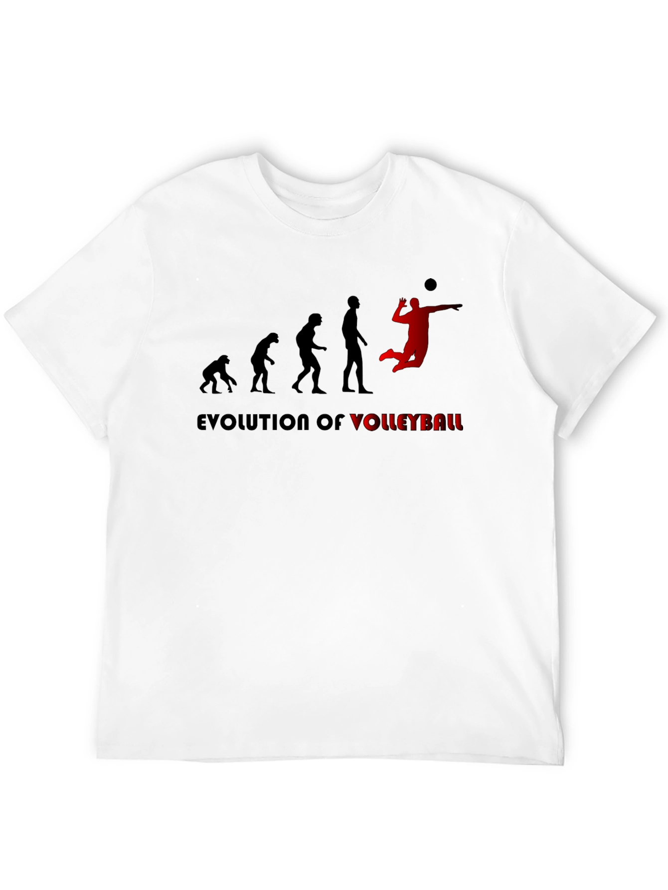 Evolution of Volleyball Black T-Shirt