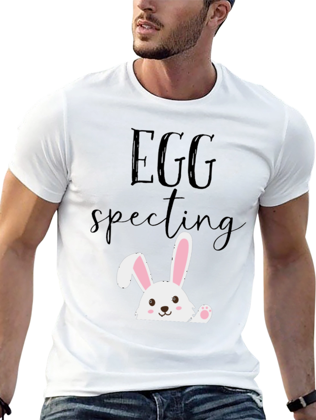 Eggspecting Easter Bunny T-Shirt - Funny Pregnancy Tee