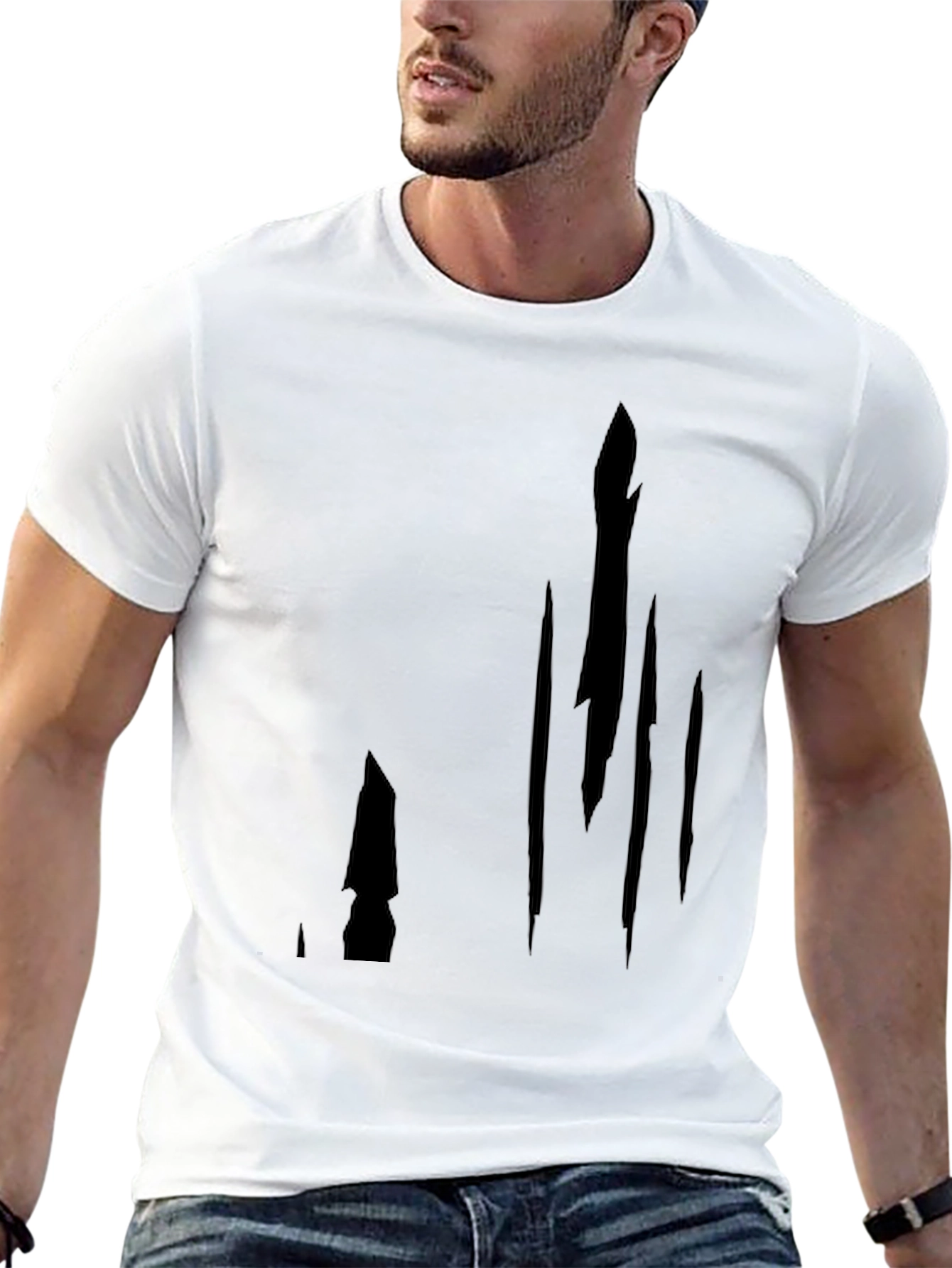 Black Graphic Print T-Shirt - Modern Style