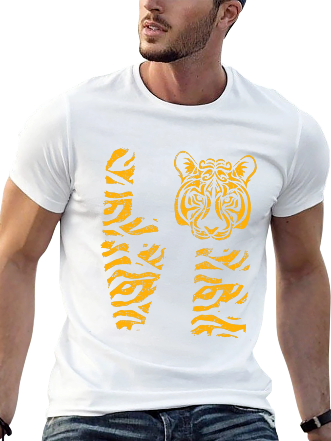 Tiger Stripe Love Graphic Tee - Black
