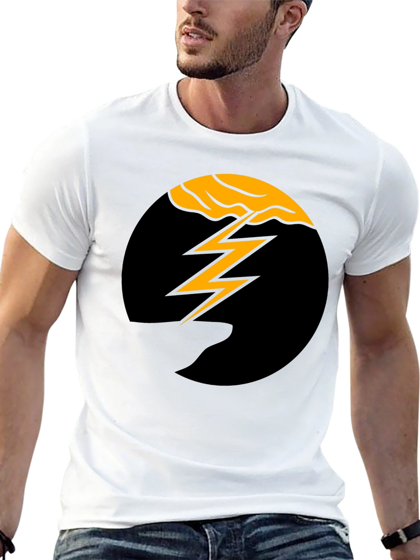 Black Lightning Bolt Graphic Tee