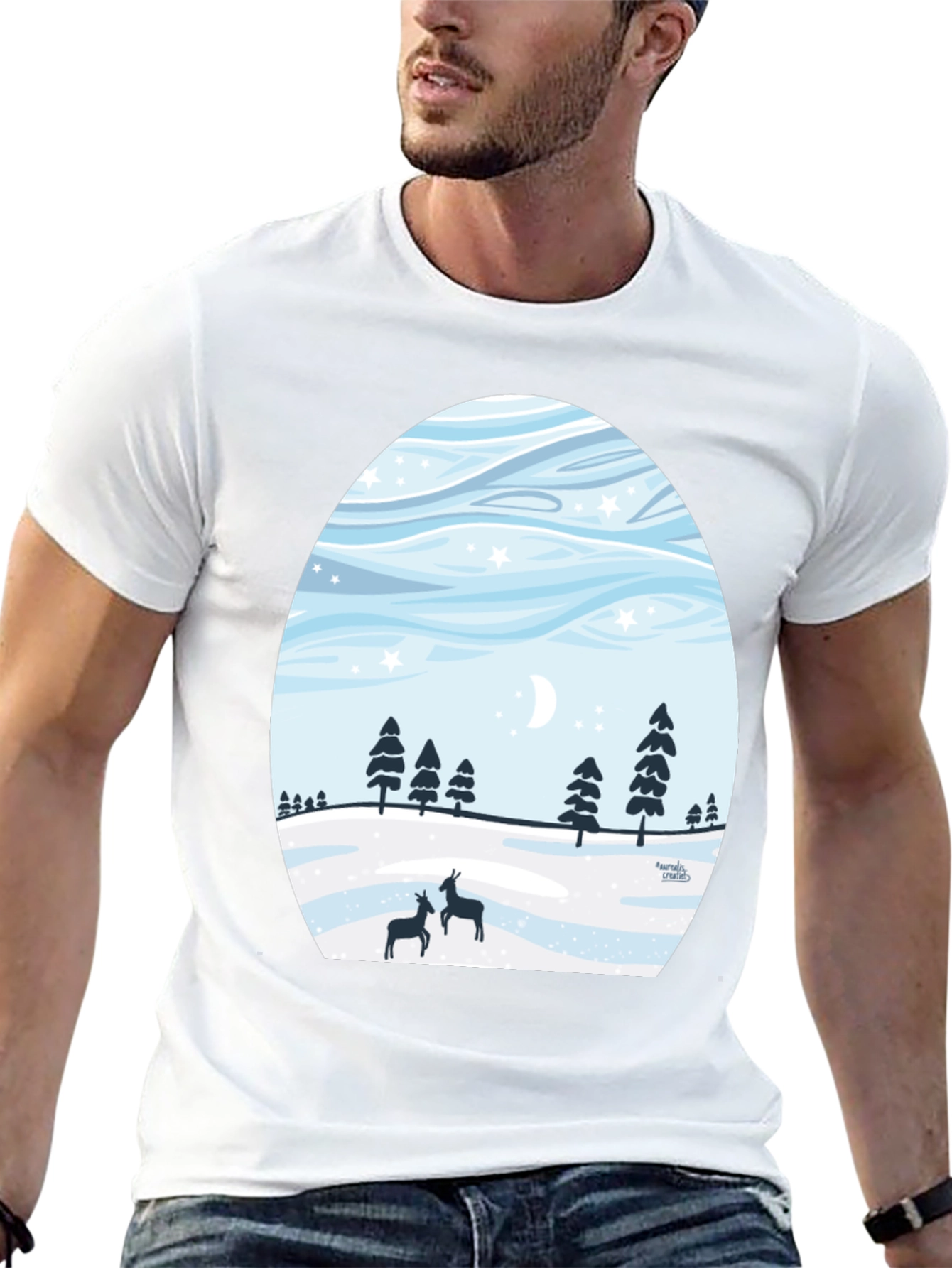Winter Deer Scene T-Shirt