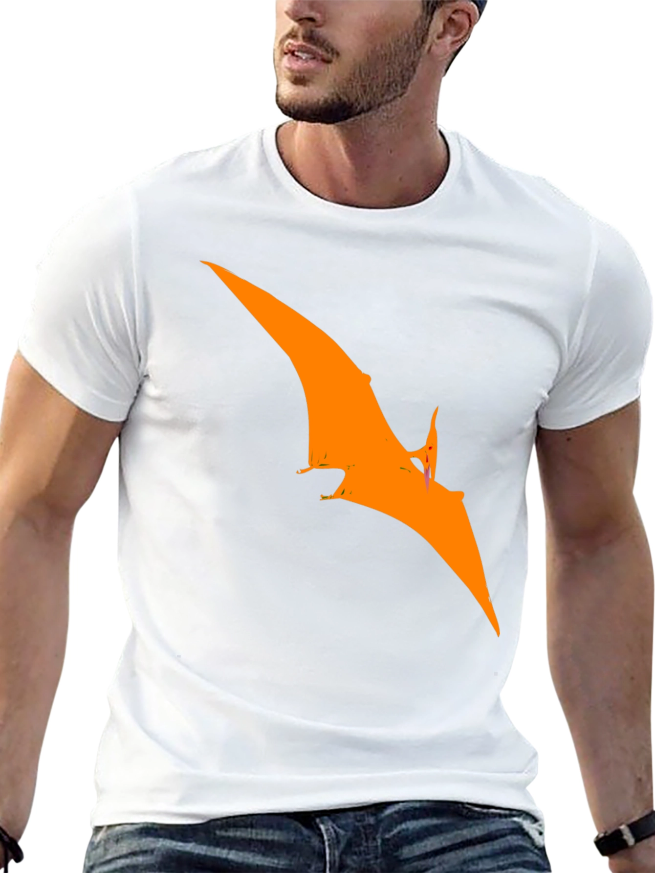 Pterodactyl Graphic Tee - Black Cotton T-Shirt