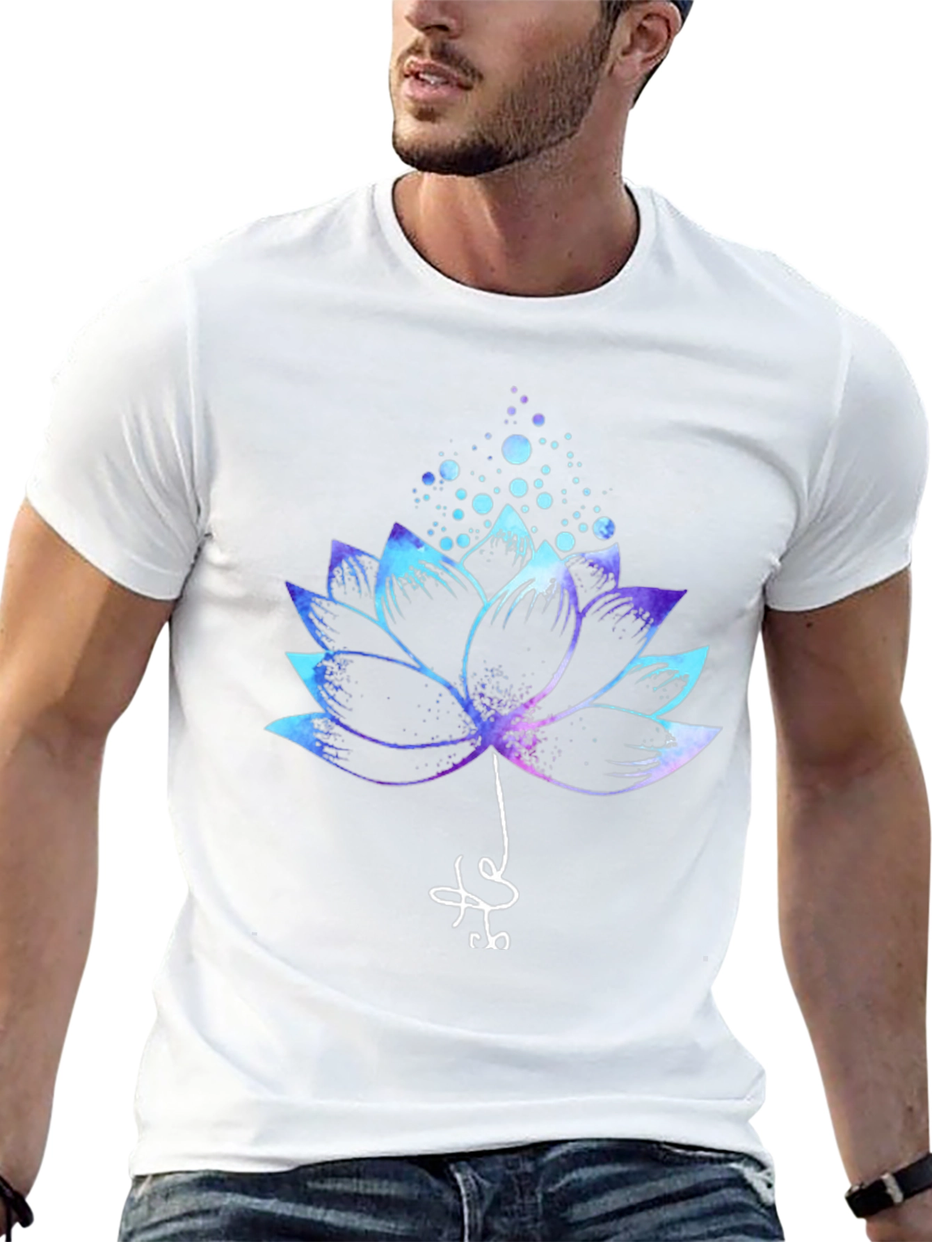 Lotus Flower Graphic Tee - Mens Black T-Shirt