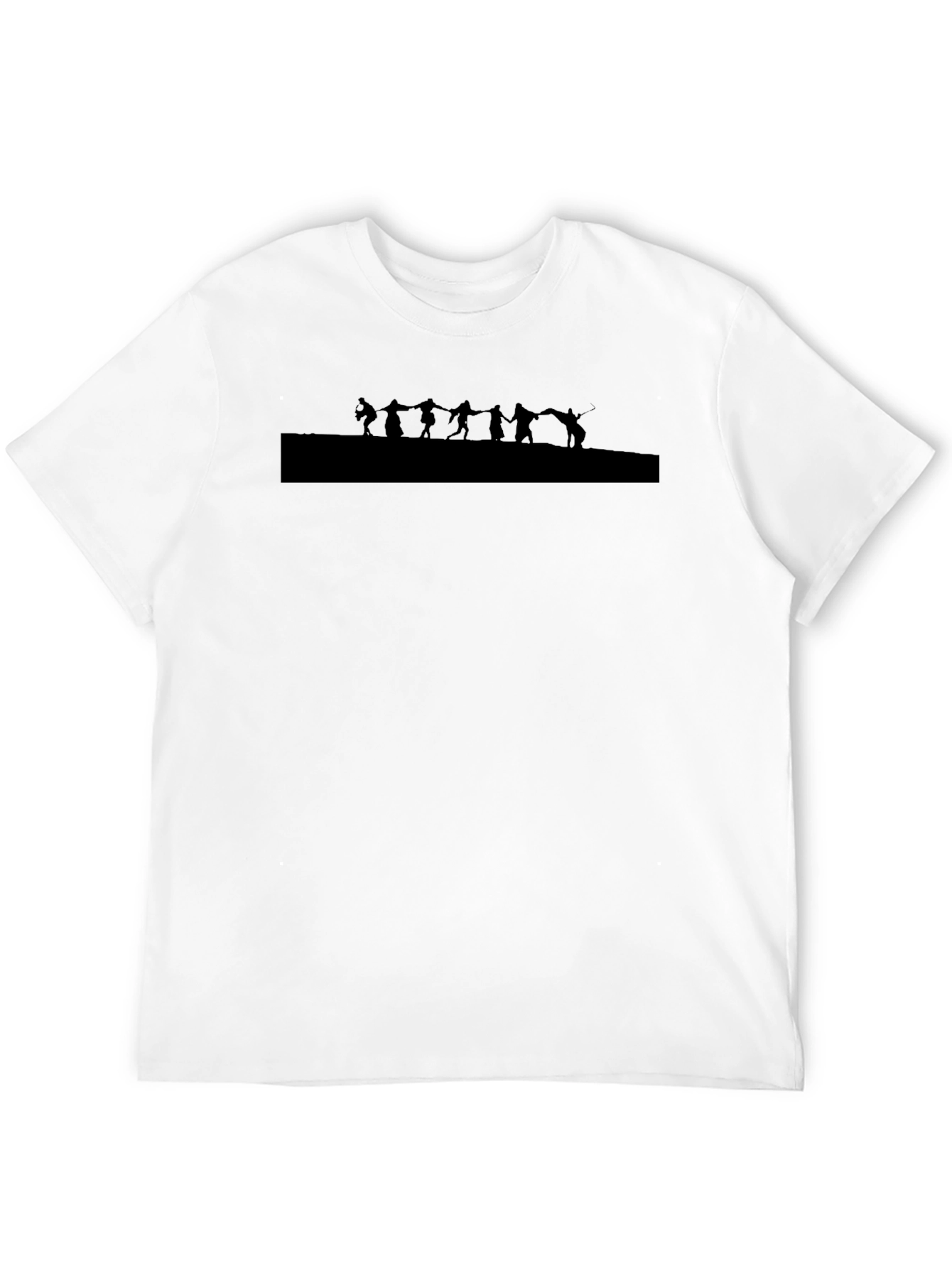 Silhouette Line Art Graphic Black T-Shirt