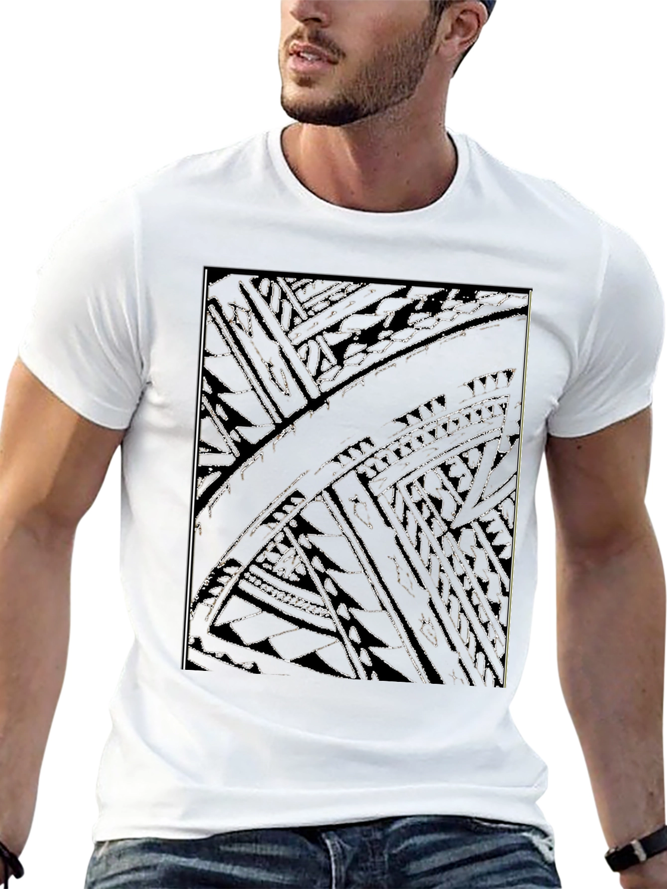 Abstract Black Graphic Tee